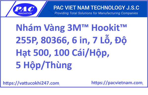 Nhám Vàng 3M™ Hookit™ 255P, 80366, 6 in, 7 Lỗ, Độ Hạt 500, 100 Cái/Hộp, 5 Hộp/Thùng