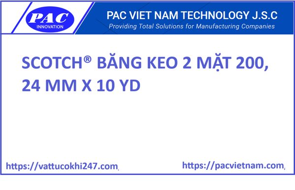SCOTCH® BĂNG KEO 2 MẶT 200, 24 MM X 10 YD
