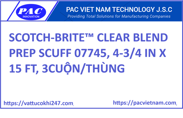 SCOTCH-BRITE™ CLEAR BLEND PREP SCUFF 07745, 4-3/4 IN X 15 FT, 3CUỘN/THÙNG