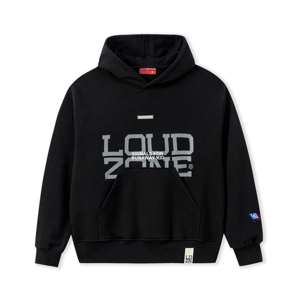 LOUDZONE Basic Black Hoodie | CLOWNZⓇ STREETWEAR