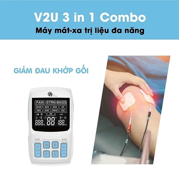 Máy Massage Điện Trị Liệu Đa Năng V2U 3IN1 Combo + Tặng kèm Khóa học ...