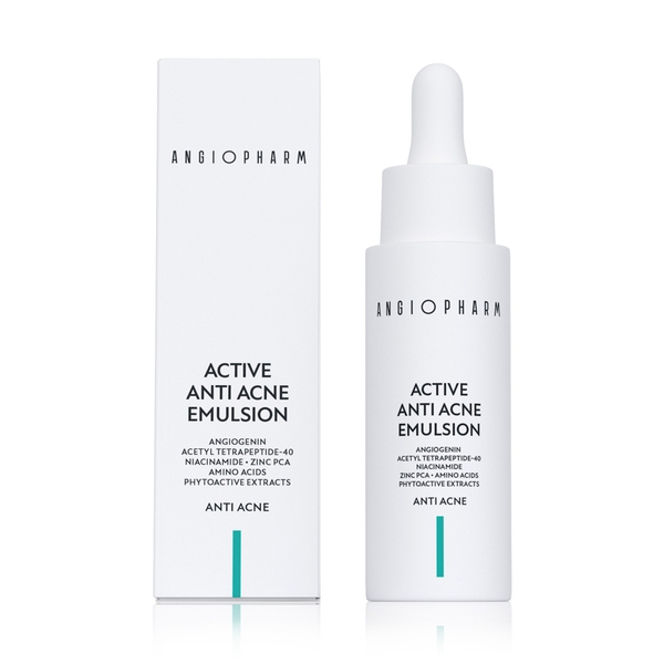 ANGIOPHARM Active Anti Acne Emulsion 30ml – Tinh chất không dầu hỗ trợ giảm mụn và điều tiết bã nhờn