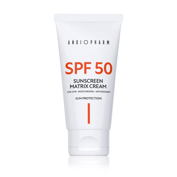 ANGIOPHARM Sunscreen Matrix Cream SPF 50 – Kem chống nắng phổ rộng, hỗ trợ chống oxy hóa