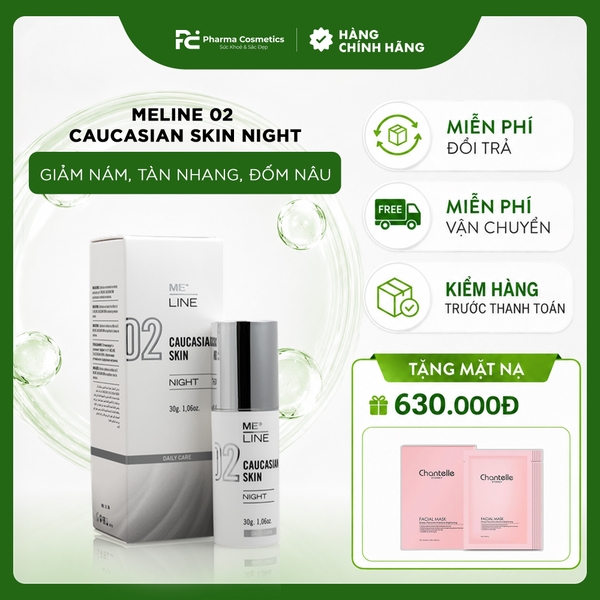 MELINE Caucasian Skin Night 02 – Kem Đêm Hỗ Trợ Làm Mờ Đốm Sắc Tố & Dưỡng Sáng Đều Màu Da
