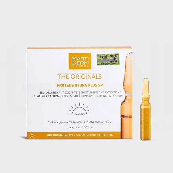 MARTIDERM THE ORIGINALS PROTEOS HYDRA PLUS SP / AMPOULE DƯỠNG ẨM, LÀM SĂN CHẮC & NGỪA LÃO HOÁ DA BAN NGÀY