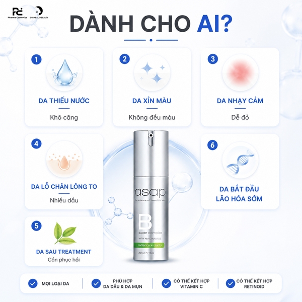 ASAP SUPER B COMPLEX: Tinh Chất Phục Hồi & Tái Sinh Làn Da Khỏe Mạnh Rạng Rỡ