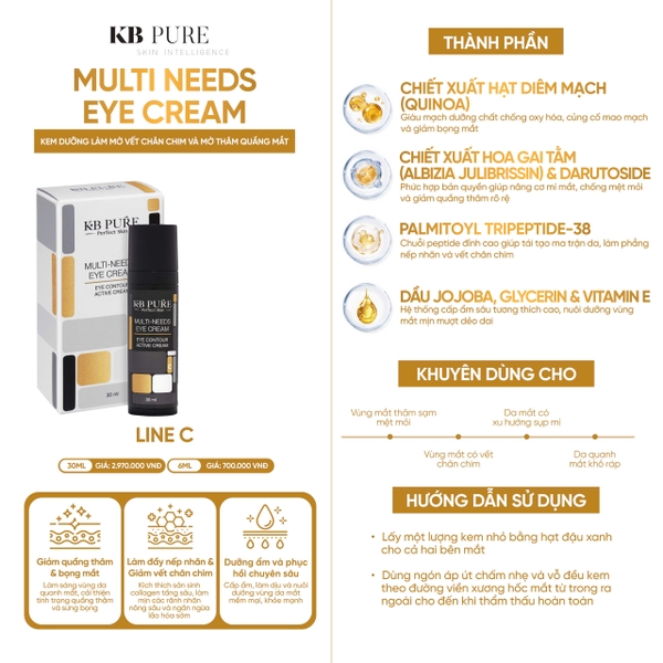 KB PURE MULTI NEEDS EYE CREAM: Kem Tái Tạo & Làm Sáng Vùng Da Quanh Mắt