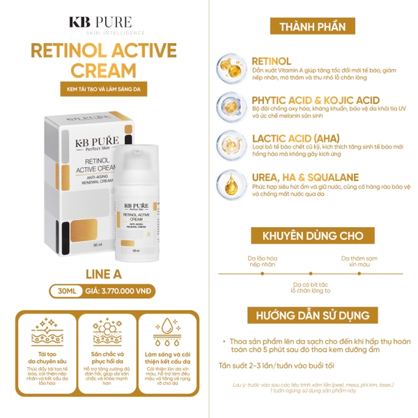 KB PURE RETINOL ACTIVE CREAM: Kem Dưỡng Tái Tạo & Trẻ Hóa Làn Da Không Gây Kích Ứng