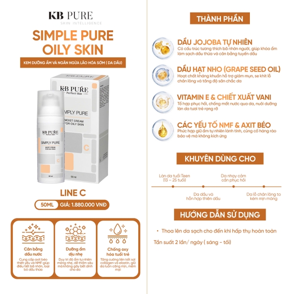 KB PURE SIMPLY PURE FOR OILY SKIN: Kem Dưỡng Ẩm Chuyên Biệt & Ngăn Ngừa Lão Hóa Sớm Cho Da Dầu