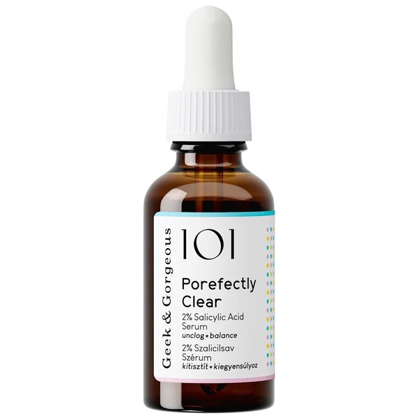 Geek & Gorgeous 101 Porefectly Clear (30ml) – Gel Tẩy Tế Bào Chết BHA 2%, Kiểm Soát Dầu Thừa & Giảm Mụn Đầu Đen