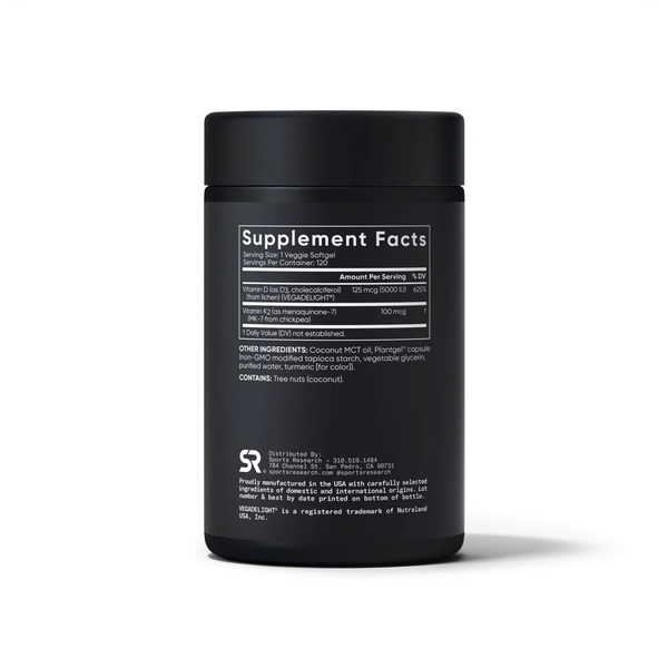 Sports Research Vitamin D3 + K2 – Viên Uống Thuần Chay Hỗ Trợ Xương Và Hệ Miễn Dịch