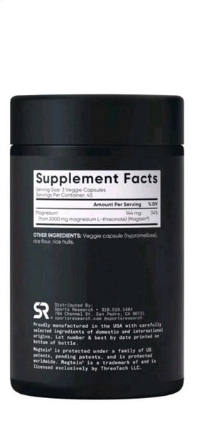 Sports Research Magtein Magnesium L-Threonate 2000mg 135 Viên – Hỗ Trợ Não Bộ, Trí Nhớ Và Khả Năng Tập Trung