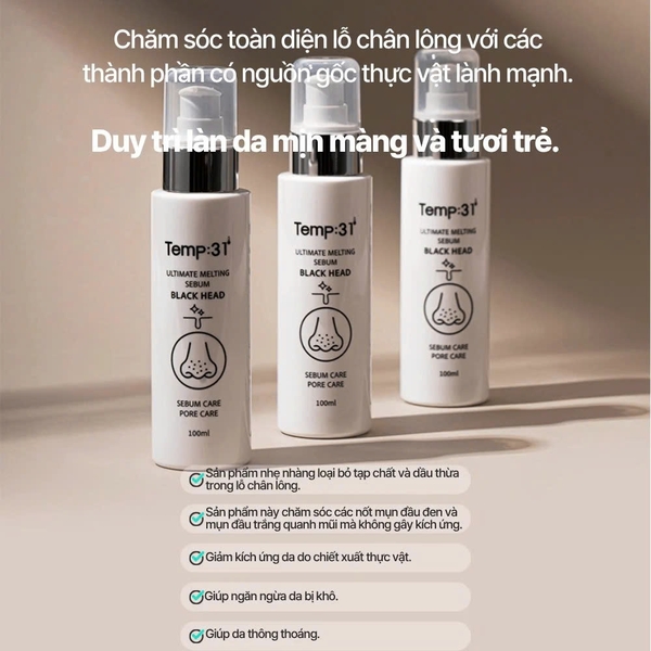 Temp31 Ultimate Melting Sebum Blackhead – Tinh Chất Ủ Làm Sạch Mụn Đầu Đen Và Bã Nhờn