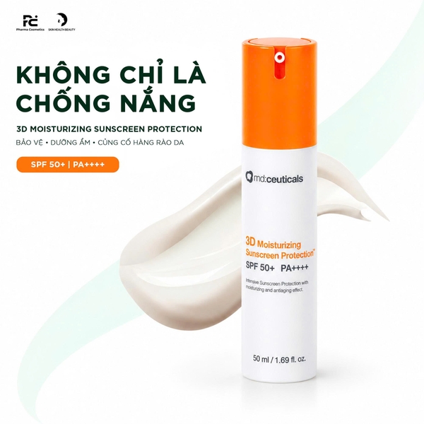 Kem Chống Nắng Md:ceuticals 3D Moisturizing Sunscreen Protection SPF 50+/ Kem chống nắng toàn diện cho da đang điều trị nám, sau công nghệ cao