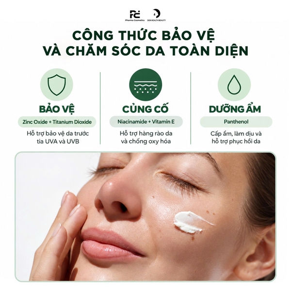 Kem Chống Nắng Md:ceuticals 3D Moisturizing Sunscreen Protection SPF 50+/ Kem chống nắng toàn diện cho da đang điều trị nám, sau công nghệ cao