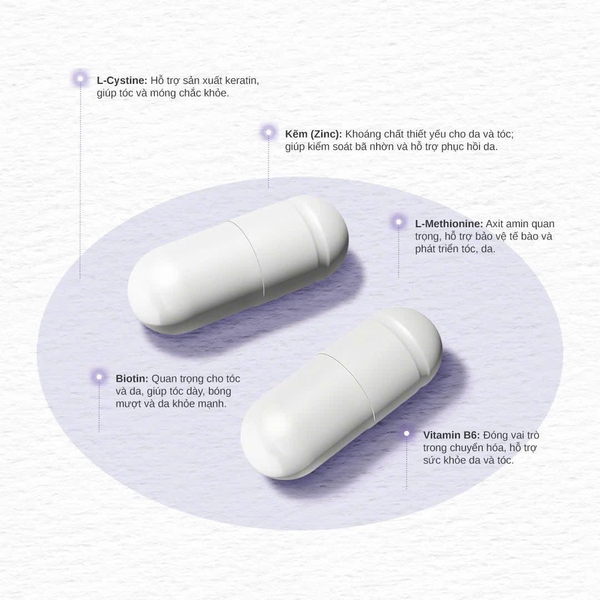 Cystine Plus 60 Viên – Viên uống hỗ trợ giảm mụn, hạn chế rụng tóc và nuôi dưỡng làn da