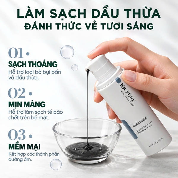 KB PURE Dark Mask Cleaner (90g) – Mặt Nạ Sủi Bọt Detox Thanh Lọc Da, Đào Thải Độc Tố Và Làm Sáng Da Chuyên Sâu