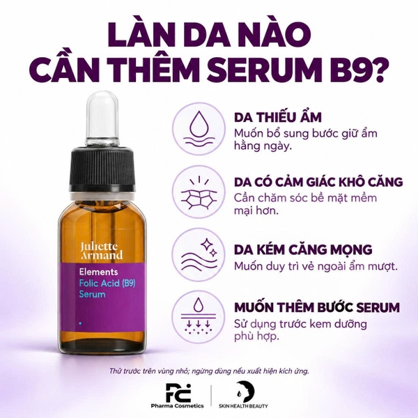 JULIETTE ARMAND FOLIC ACID (B9) SERUM: Tinh Chất Tái Tạo & Phục Hồi - Tăng Cường Hệ Miễn Dịch Cho Làn Da Khỏe Mạnh