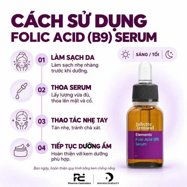 JULIETTE ARMAND FOLIC ACID (B9) SERUM: Tinh Chất Tái Tạo & Phục Hồi - Tăng Cường Hệ Miễn Dịch Cho Làn Da Khỏe Mạnh