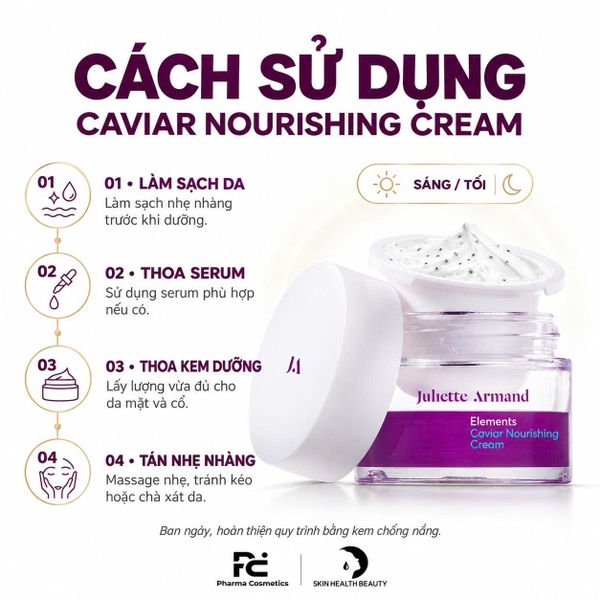 JULIETTE ARMAND CAVIAR NOURISHING CREAM: Kem Trứng Cá Tầm - Dưỡng Ẩm, Phục Hồi & Tăng Cường Sức Sống Da