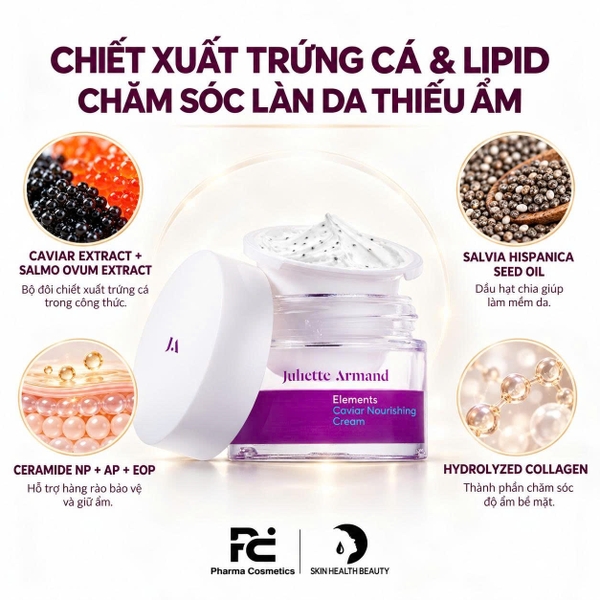 JULIETTE ARMAND CAVIAR NOURISHING CREAM: Kem Trứng Cá Tầm - Dưỡng Ẩm, Phục Hồi & Tăng Cường Sức Sống Da