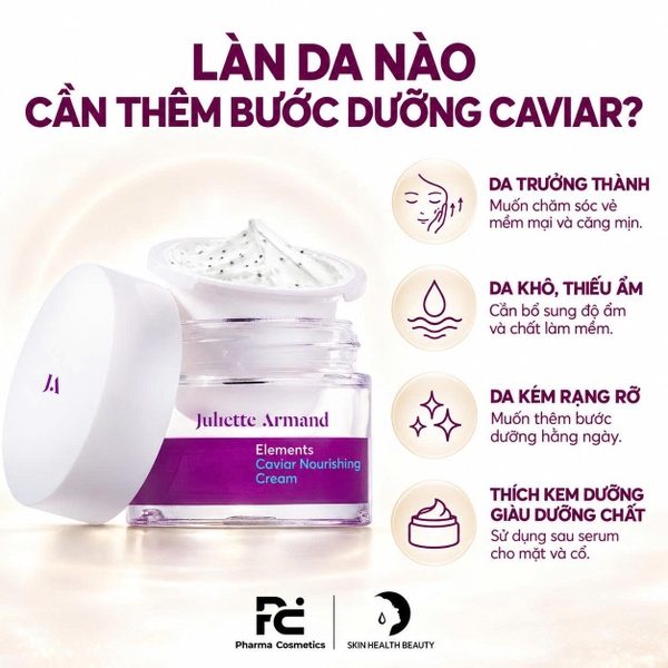 JULIETTE ARMAND CAVIAR NOURISHING CREAM: Kem Trứng Cá Tầm - Dưỡng Ẩm, Phục Hồi & Tăng Cường Sức Sống Da
