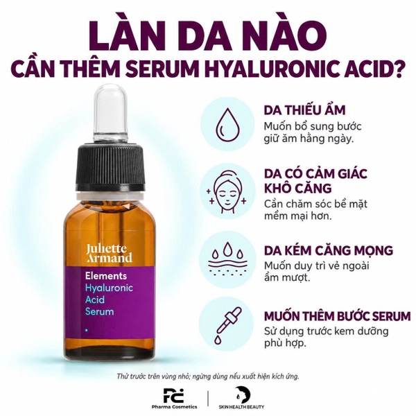 JULIETTE ARMAND HYALURONIC ACID SERUM: Tinh Chất Cấp Ẩm Sâu, Cho Làn Da Căng Mọng & Săn Chắc