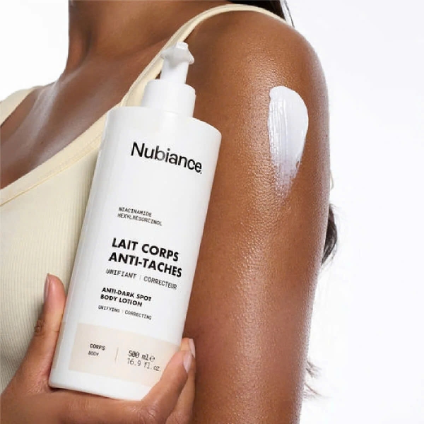 NUBIANCE LAIT CORPS ANTI-TACHES: SỮA DƯỠNG THỂ HỖ TRỢ GIẢM THÂM SẠM, DƯỠNG ẨM VÀ LÀM ĐỀU MÀU DA
