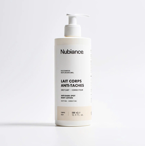NUBIANCE LAIT CORPS ANTI-TACHES: SỮA DƯỠNG THỂ HỖ TRỢ GIẢM THÂM SẠM, DƯỠNG ẨM VÀ LÀM ĐỀU MÀU DA