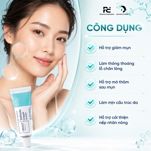 Obagi Tretinoin 0.05% Cream – Kem Dưỡng Hỗ Trợ Giảm Mụn & Cải Thiện Bề Mặt Da Tươi Trẻ