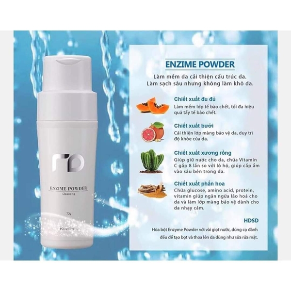 Bột Rửa Mặt RenoDerma Enzyme Poweder Wask 2in1