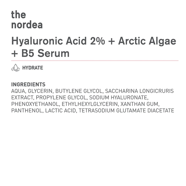 BIONNEX THE NORDEA HYALURONIC ACID 2% + ARCTIC ALGAE + B5 SERUM 30ML: Tinh Chất Cấp Ẩm Chuyên Sâu, Cho Da Căng Mịn Và Rạng Rỡ