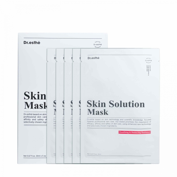 DR.ESTHE SKIN SOLUTION MASK: Mặt Nạ Giấy Làm Dịu & Giảm Đỏ Chuyên Sâu, Phục Hồi Da Sau Trị Liệu