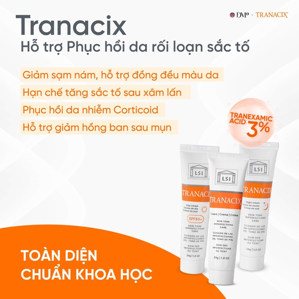 Tranacix Cream 3% – Giải Pháp Đột Phá Điều Trị Nám, Hồng Ban & Tăng Sắc Tố