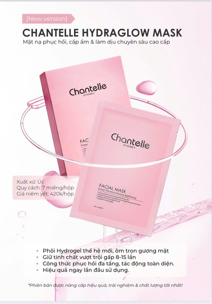 Chantelle Hydraglow Mask – Mặt Nạ Nhau Thai Cừu Phục Hồi & Trẻ Hóa Da Cấp Độ Tế Bào