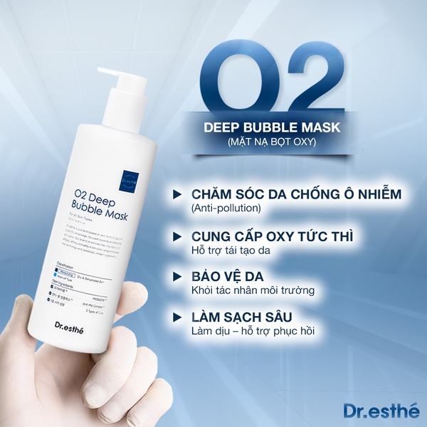 Dr.esthe O2 Deep Bubble Mask – Mặt Nạ Oxy Thải Độc, Làm Sáng & Phục Hồi Da Chuyên Sâu