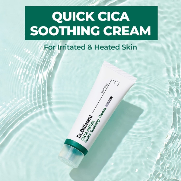 DR.DIFFERENT CICA METAL QUICK SOOTHING CREAM / KEM DƯỠNG LÀM DỊU DA CẤP TỐC, PHỤC HỒI TỰ NHIÊN CỦA DA