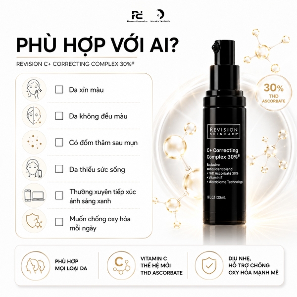 REVISION C+ Correcting Complex 30% – Tinh Chất Vitamin C Cao Cấp Chống Oxy Hoá Dưỡng Sáng, Làm Mều Màu 
