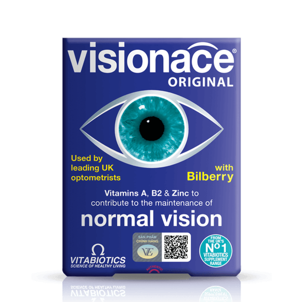 VITABIOTICS VISIONACE: Viên Uống Hỗ Trợ Thị Lực, Chống Lão Hóa Mắt Toàn Diện 
