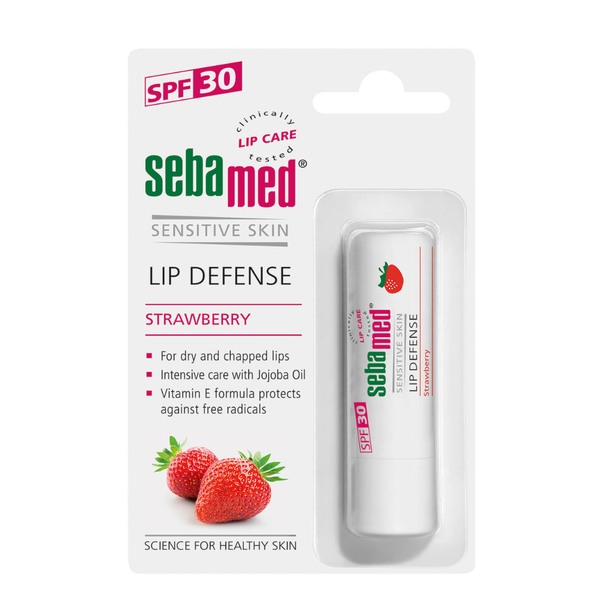 SEBAMED SENSITIVE SKIN LIP DEFENSE STRAWBERRY / SON DƯỠNG MÔI CHỐNG NẮNG SPF30 