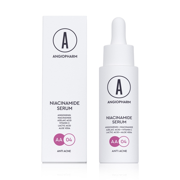 ANGIOPHARM Niacinamide Serum 30ml – Serum 10% Niacinamide hỗ trợ giảm dầu, mụn và thâm sau mụn