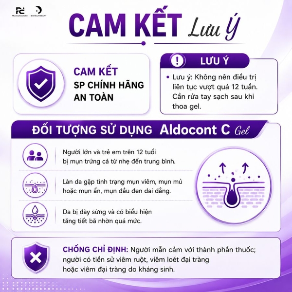 Aldocont C Gel: Giải Pháp Hỗ Trợ Điều Trị Mụn Trứng Cá, Mụn Viêm & Dày Sừng Từ Adapalene & Clindamycin