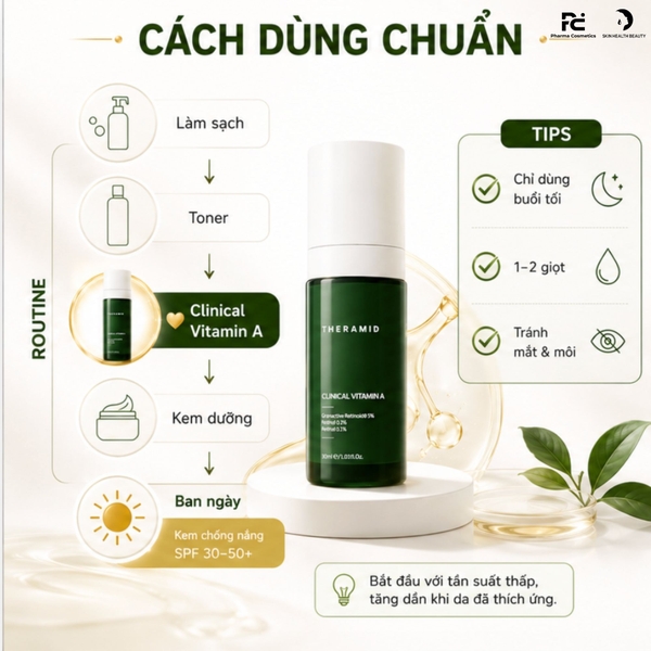 THERAMID CLINICAL VITAMIN A – Tinh Chất Chuyên Sâu Hỗ Trợ Làm Mờ Nếp Nhăn, Tăng Độ Đàn Hồi Và Nuôi Dưỡng Làn Da Tươi Trẻ