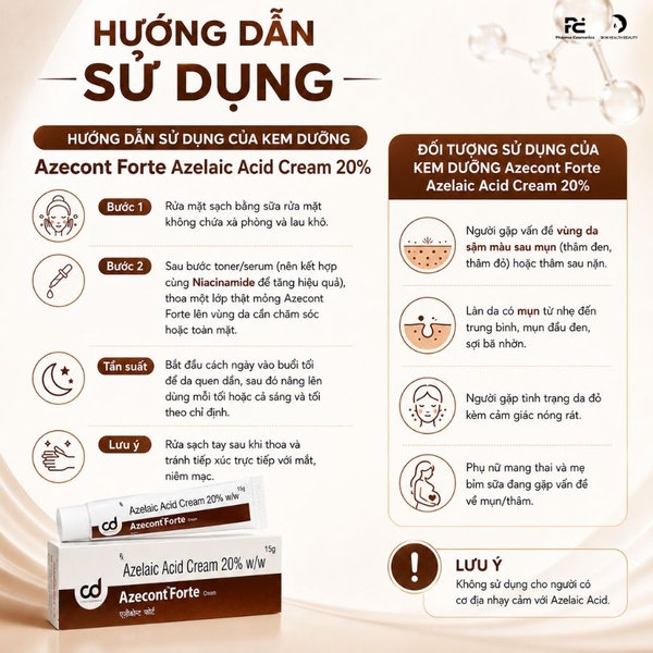 Azelaic Acid Cream 20% Azecont Forte : Giải Pháp Vàng Trị Mụn, Mờ Thâm & Trẻ Hóa Da