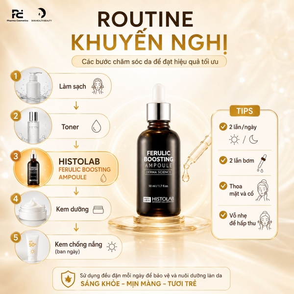 Histolab Ferulic Boosting Ampoule – Tinh Chất Chống Oxy Hóa, Dưỡng Sáng Da Và Giúp Da Trông Tươi Trẻ Mịn Màng