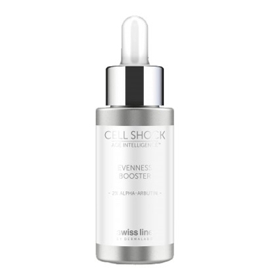 SWISS LINE CS AL EVENNESS BOOSTER 2% AIPHA-ARBUTIN / TINH CHẤT TRẮNG SÁNG LÀM ĐỀU MÀU DA, ĐẶC TRỊ SẮC TỐ VÀ SẠM NÁM