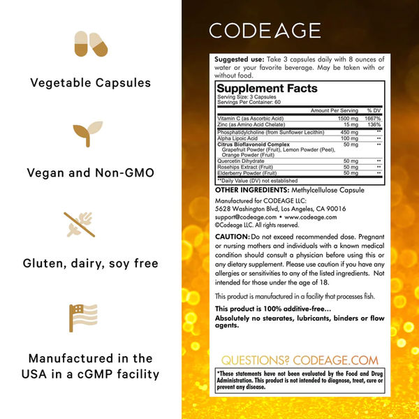 Codeage Liposomal Vitamin C+: Công Nghệ Bọc Liposome Tối Ưu Hấp Thụ & Trắng Da