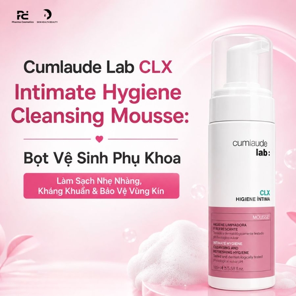 Cumlaude Lab CLX Intimate Hygiene Cleansing Mousse: Bọt Vệ Sinh Phụ Khoa  Làm Sạch Nhẹ Nhàng, Kháng Khuẩn & Bảo Vệ Vùng Kín