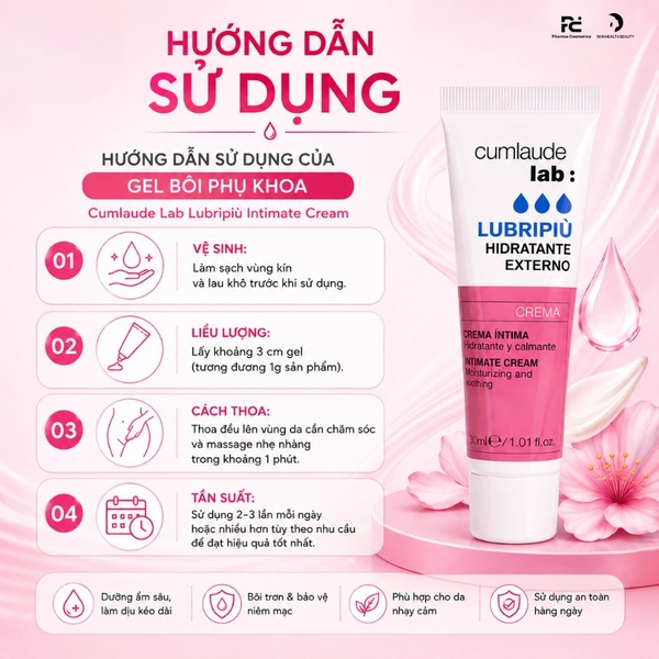 Cumlaude Lab Lubripiù Intimate Cream: Gel Bôi Phụ Khoa Tăng Cường Dưỡng Ẩm & Giảm Khô Rát Vùng Kín