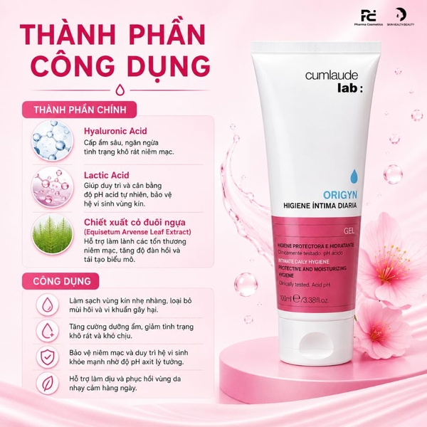 Cumlaude Lab Daily Intimate Hygiene: Gel Vệ Sinh Hàng Ngày Tăng Cường Dưỡng Ẩm & Bảo Vệ Niêm Mạc